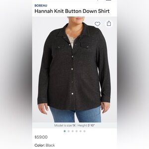 Bobeau Charcoal Button-Up Top 1X Stitch Fix